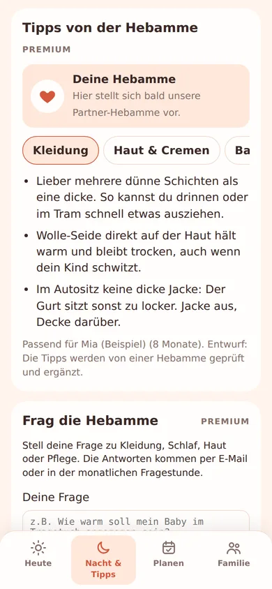 Hebammen-Tipps in der App